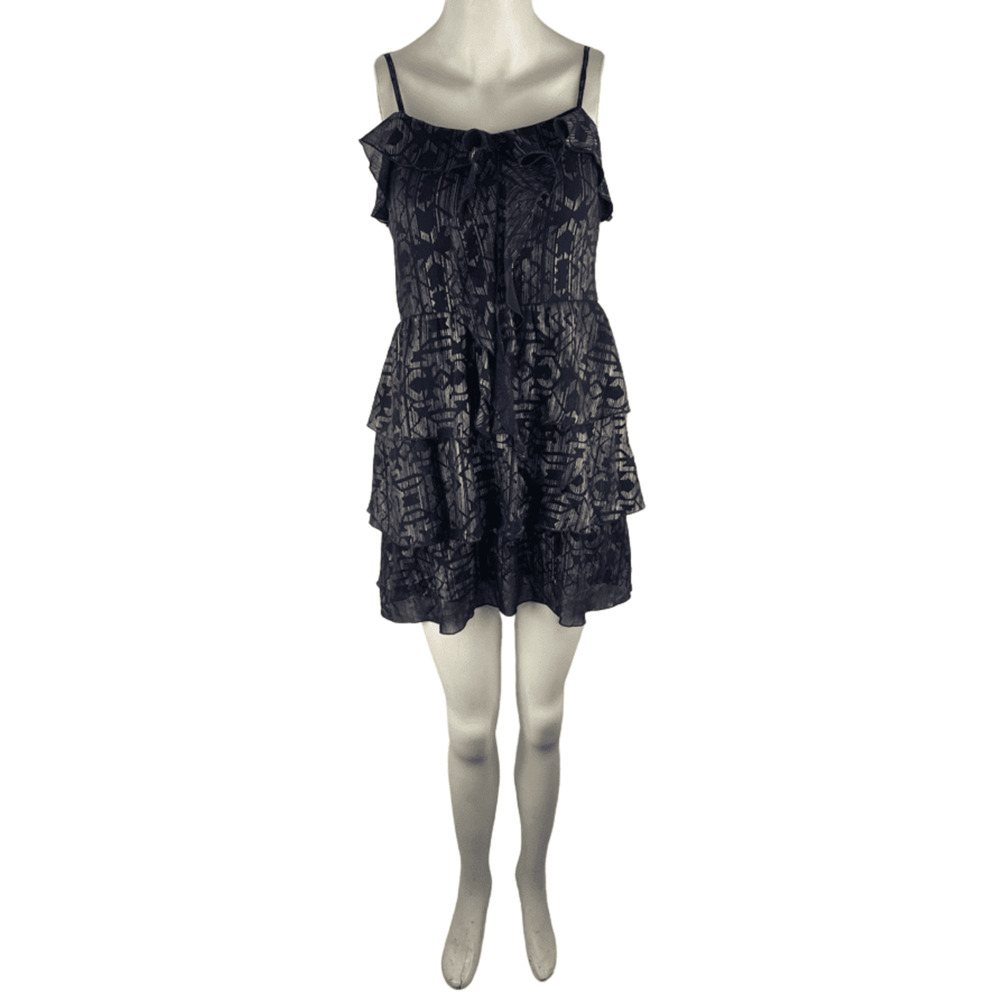 Nicole Miller kid girls blue and gold tank dress size 14